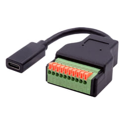 EXSYS EX-49124 USB cable USB 3.2 Gen 1 (3.1 Gen 1) 0.15 m USB C 10-pin terminal block Black