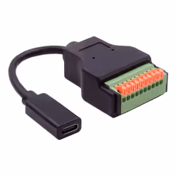 EXSYS EX-49124 USB cable USB 3.2 Gen 1 (3.1 Gen 1) 0.15 m USB C 10-pin terminal block Black