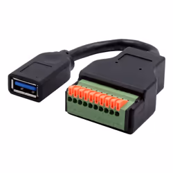 EXSYS EX-49126, 0.15 m, USB A, 10-pin terminal block, USB 3.2 Gen 1 (3.1 Gen 1), 5 Gbit/s, Black