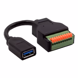 EXSYS EX-49126 USB cable USB 3.2 Gen 1 (3.1 Gen 1) 0.15 m USB A 10-pin terminal block Black
