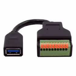 EXSYS EX-49126 USB cable USB 3.2 Gen 1 (3.1 Gen 1) 0.15 m USB A 10-pin terminal block Black
