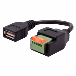 EXSYS EX-49128, 0.15 m, USB A, 5-pin terminal block, USB 2.0, 0.48 Gbit/s, Black