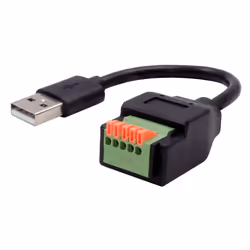 EXSYS EX-49129, 0.15 m, USB A, 5-pin terminal block, USB 2.0, 0.48 Gbit/s, Black