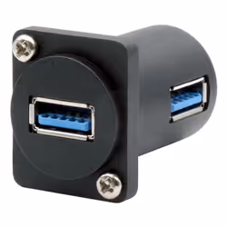 EXSYS EX-49154, Flat/Angled, Black, USB A, USB A, Female, Female
