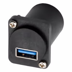 EXSYS EX-49155, Flat, Black, USB A, USB B, Female, Female