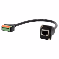 EXSYS EX-49161, 0.2 m, Cat5e, RJ-45, 8-pin terminal block, Black