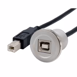 EXSYS EX-49182, 0.3 m, USB B, USB B, USB 2.0, 0.48 Gbit/s, Black, Silver