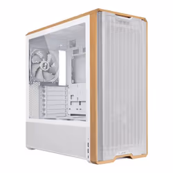 Lian Li Lancool LAN217W, Midi Tower, PC, White, Wood, ATX, EATX, SSI EEB, Steel, Tempered glass, Wood, 18 cm