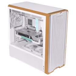 Lian Li Lancool LAN217W computer case Midi Tower White, Wood