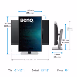 BenQ RD240Q computer monitor 61.2 cm (24.1") 2560 x 1600 pixels WQXGA LCD Black - Additional view 5