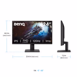 BenQ GW2490P Monitor 24 inch Full HD IPS 120 Hz 5 ms Black - Additional view 4