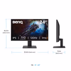 BenQ GW2491P 24" IPS 1920x1080 120Hz 1ms Eye-Care Widescreen Gaming Monitor - Additional view 4