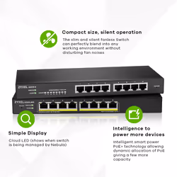 Zyxel GS1915-8 Managed L2 Gigabit Ethernet (10/100/1000) Black - Additional view 4