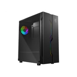 MSI MAG VAMPIRIC 010X Mid Tower Gaming Computer Case 'Black, 1x 120mm ARGB Fan, Mystic Light Sync, ARGB Hub with Remote, Tempered Glass Panel, ATX, mATX, mini-ITX'