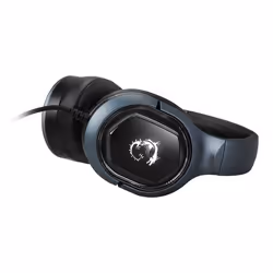 MSI IMMERSE GH50 7.1 Virtual Surround Sound RGB Gaming Headset 'Black with Ambient Dragon Logo, RGB Mystic Light, USB, inline audio controller, 40mm Drivers, detachable Mic' - Additional view 5