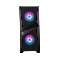 MSI MAG FORGE 100R Mid Tower Gaming Computer Case 'Black, 2x 120mm ARGB PWM Fan, 1x 120mm Fan, 1-6 ARGB Hub, Mystic Light Sync, Tempered Glass Panel, ATX, mATX, mini-ITX' - Additional view 4