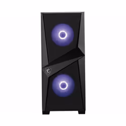 MSI MAG FORGE 100M Mid Tower Gaming Computer Case 'Black, 2x 120mm RGB PWM Fan, 1x 120mm Fan, 1-6 RGB Hub, Tempered Glass Panel, ATX, mATX, mini-ITX' - Additional view 4