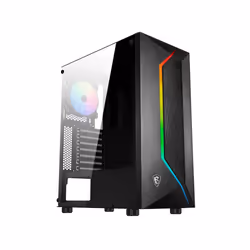 MSI MAG VAMPIRIC 100R 'V100R' Mid Tower Gaming Computer Case 'Black, 1x 120mm ARGB PWM Fan, 1x 120mm PWM Fan, RGB Front Panel ...