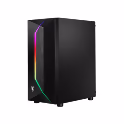 MSI MAG VAMPIRIC 100R 'V100R' Mid Tower Gaming Computer Case 'Black, 1x 120mm ARGB PWM Fan, 1x 120mm PWM Fan, RGB Front Panel, Tempered Glass Panel, ATX, mATX, mini-ITX'