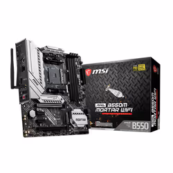 MSI MAG B550M Mortar Wifi, AMD, Socket AM4, AMD Ryzen 3000 Series, DDR4-SDRAM, 128 GB, DIMM