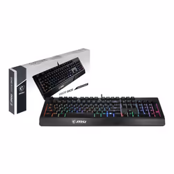 MSI VIGOR GK20 RGB Gaming Keyboard ' UK Layout, Membrane switches, Rainbow RGB Lighting effect, Ergonomic keycaps, Hotkeys fo ...