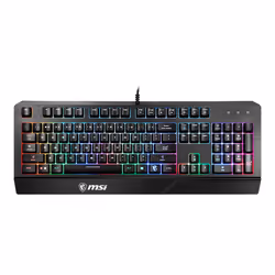 MSI VIGOR GK20 RGB Gaming Keyboard ' UK Layout, Membrane switches, Rainbow RGB Lighting effect, Ergonomic keycaps, Hotkeys for media and lighting control, water repellent keyboard design'