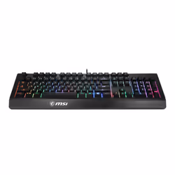 MSI VIGOR GK20 RGB Gaming Keyboard ' UK Layout, Membrane switches, Rainbow RGB Lighting effect, Ergonomic keycaps, Hotkeys for media and lighting control, water repellent keyboard design'