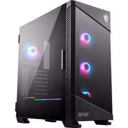 MSI MPG VELOX 100R Mid Tower Gaming Computer Case 'Black, 4x 120mm ARGB Fans, 1-6 ARGB Hub, ARGB light strip, USB Type-C, Tempered Glass, Center, E-ATX, ATX, mATX, mini-ITX' - Additional view 6