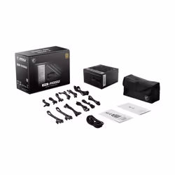 MSI MPG A1000G UK PSU '1000W, 80 Plus Gold certified, Fully Modular, 100% Japanese Capacitor, Flat Cables, ATX Power Supply Unit, UK Powercord, Black, Support Latest GPU' - Additional view 6