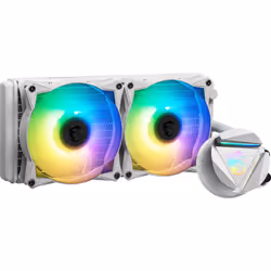 MSI MAG CORELIQUID 240R V2 WHITE Liquid CPU Cooler '240mm Radiator, 2x 120mm ARGB PWM Fan, ARGB lighting, Center Supported, Compatible with Intel and AMD Platforms, Latest LGA 1700 ready'