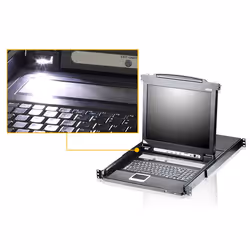 ATEN 8-Port 19" LCD KVM Switch (USB - PS/2 VGA) with USB Peripheral port - Additional view 3