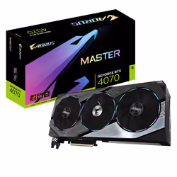 GIGABYTE AORUS GeForce RTX 4070 MASTER 12G, GeForce RTX 4070, 12 GB, GDDR6X, 192 bit, 7680 x 4320 pixels, PCI Express 4.0