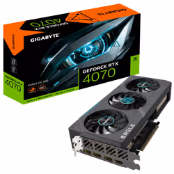 GIGABYTE EAGLE GV-N4070EAGLE OC-12GD, GeForce RTX 4070, 12 GB, GDDR6X, 192 bit, 7680 x 4320 pixels, PCI Express 4.0