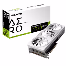 GIGABYTE AERO GeForce RTX 4070 SUPER OC 12G, GeForce RTX 4070 SUPER, 12 GB, GDDR6X, 192 bit, 7680 x 4320 pixels, PCI Express ...