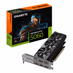 GIGABYTE GeForce RTX 5060 OC Low Profile 8G Graphics Card - 8GB GDDR7, 128bit, PCI-E 5.0, 2512 MHz Core Clock, 3 x DisplayPor ...