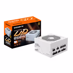 GIGABYTE UD850GM PG5W Power Supply - PCIe 5.0, 80 PLUS Gold, Fully Modular Design, 120mm Fan, ATX 3.0 compatible, EU Plug, 85 ...