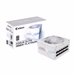 GIGABYTE AORUS ELITE P1000W ICE Power Supply Unit - PCIe 5.0, 80 PLUS Platinum, Fully modular design, 120mm Fan, ATX 3.0 comp ...