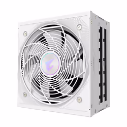 GIGABYTE AORUS ELITE P1000W ICE Power Supply Unit - PCIe 5.0, 80 PLUS Platinum, Fully modular design, 120mm Fan, ATX 3.0 compatible, UK Plug