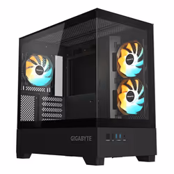 GIGABYTE C201 PANORAMIC PC Case - Mid Tower, m-ATX, 360mm radiator support, 3 Pre-installed Fans, USB 3.0, Support RGB Fusion ...