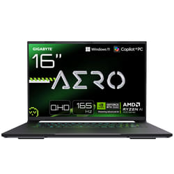 GIGABYTE AERO X16 Gaming Laptop- Copilot+ PC, 16", 165Hz WQXGA, Ryzen 9 AI 465, RTX 5070, 32GB DDR5 5200MHz, 1TB Gen4 SSD, Windows 11 Home, 2 Year Warranty, Dolby Atmos, AERO X16 4WHN3UKC64DH