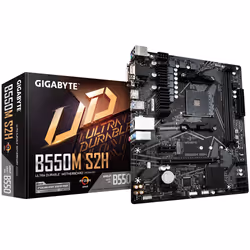 GIGABYTE B550M S2H, AMD, Socket AM4, AMD Ryzen 3000 Series, DDR4-SDRAM, 64 GB, DIMM