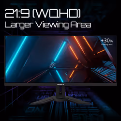 GIGABYTE M34WQ 34" WQHD Gaming Monitor - 3440 x 1440, 144Hz, 1ms, 400 cd/m², FreeSync Premium, DisplayHDR400, HDMI 2.0, Displayport 1.4 - Additional view 7