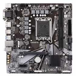 GIGABYTE H610M S2H Motherboard - Supports Intel Core 14th CPUs, 6+1+1 Hybrid Digital VRM, up to 5600MHz DDR4 (OC), 1xPCIe 3.0 M.2, GbE LAN, USB 3.2 Gen 1