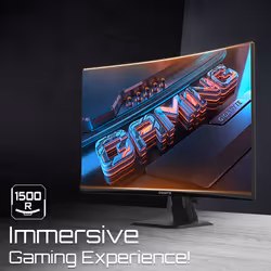 GIGABYTE GS27FC 27" FHD Curved Gaming Monitor - 1920 x 1080, 180Hz, 1, 250 cd/m², FreeSync Premium, HDR Ready, HDMI 2.0, Displayport 1.4 - Additional view 7