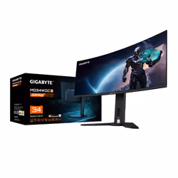 GIGABYTE MO34WQC2 34" OLED WQHD Curved Gaming Monitor - 3440 x 1440, 240Hz, 0.03ms, KVM, 250 cd/m², FreeSync Premium Pro, DisplayHDR True Black 400, HDMI 2.1, Displayport 1.4 - Additional view 8