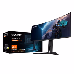 GIGABYTE MO34WQC 34" OLED WQHD Curved Gaming Monitor - 3440 x 1440, 175Hz, 0.03ms, KVM, 250 cd/m², FreeSync Premium Pro, DisplayHDR True Black 400, HDMI 2.1, Displayport 1.4 - Additional view 8
