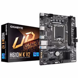 GIGABYTE H610M K V2 Motherboard - Intel Core 14th CPUs, up to 5600MHz DDR5, 1xPCIe 3.0 M.2, 1GbE LAN, USB 3.2 Gen 1, Intel, L ...