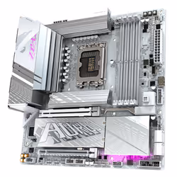 GIGABYTE Z890M AORUS ELITE WIFI7 ICE Motherboard - Supports Intel Core Ultra (Series 2) CPUs, 12+1+2 phases VRM, up to 8800MHz DDR5 (OC), 1xPCIe 5.0 + 2xPCIe 4.0, Wi-Fi 7, 2.5GbE LAN, USB 4 - Additional view 4