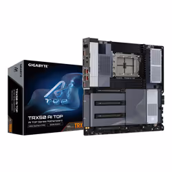 GIGABYTE TRX50 AI TOP-2B Motherboard - AMD Ryzen Threadripper PRO 7000 CPUs, 16+8+4 Phases Digital VRM, up to 5200 MHz DDR5,  ...