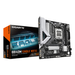 GIGABYTE B840M EAGLE WIFI6 Motherboard - AMD Ryzen 9000 CPUs, 5+2+2 Phases VRM, up to 7600MHz DDR5(O.C), 1xPCIe 4.0 + 1xPCIe 3.0 M.2, Wi-Fi 6, 2.5GbE LAN, USB 3.2 Gen 1